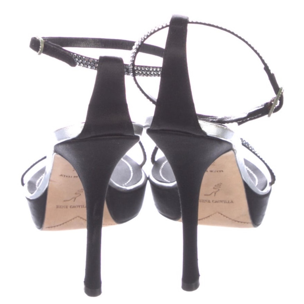 Rene Caovilla Satin Rhinestone Strappy Heels - Picture 5 of 17